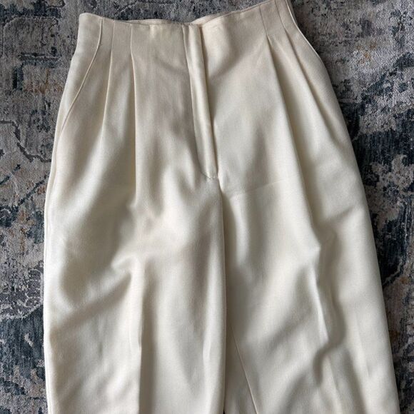 Vintage high waist 100% wool cream trousers - Picture 9 of 9